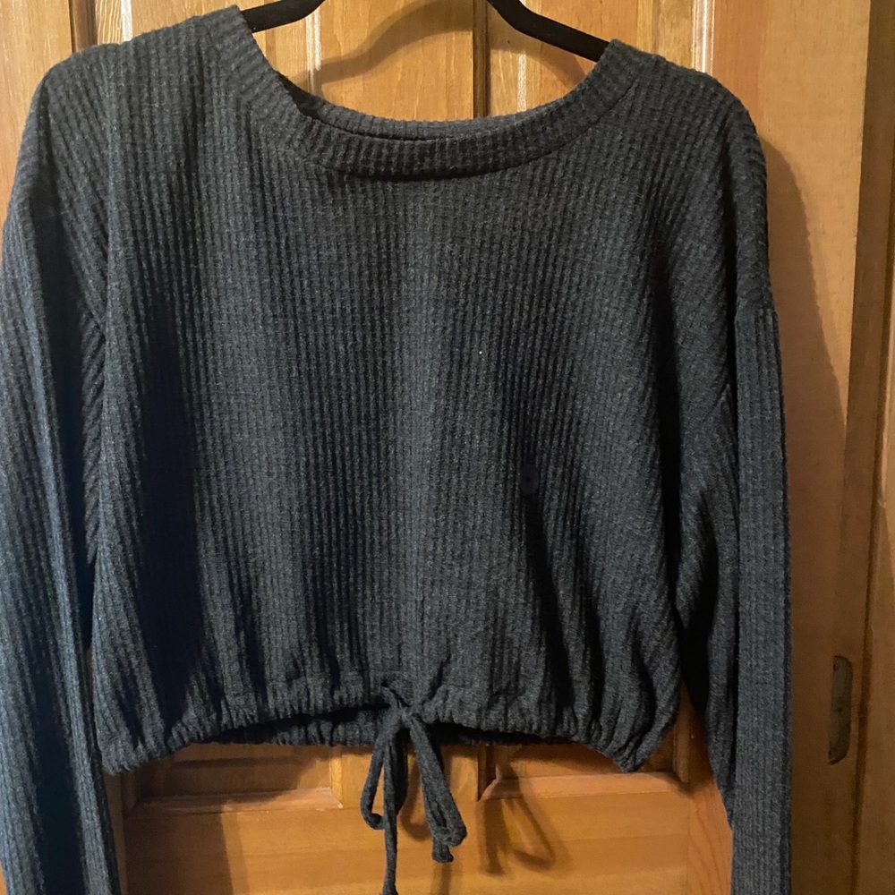 Gray cropped sweater
